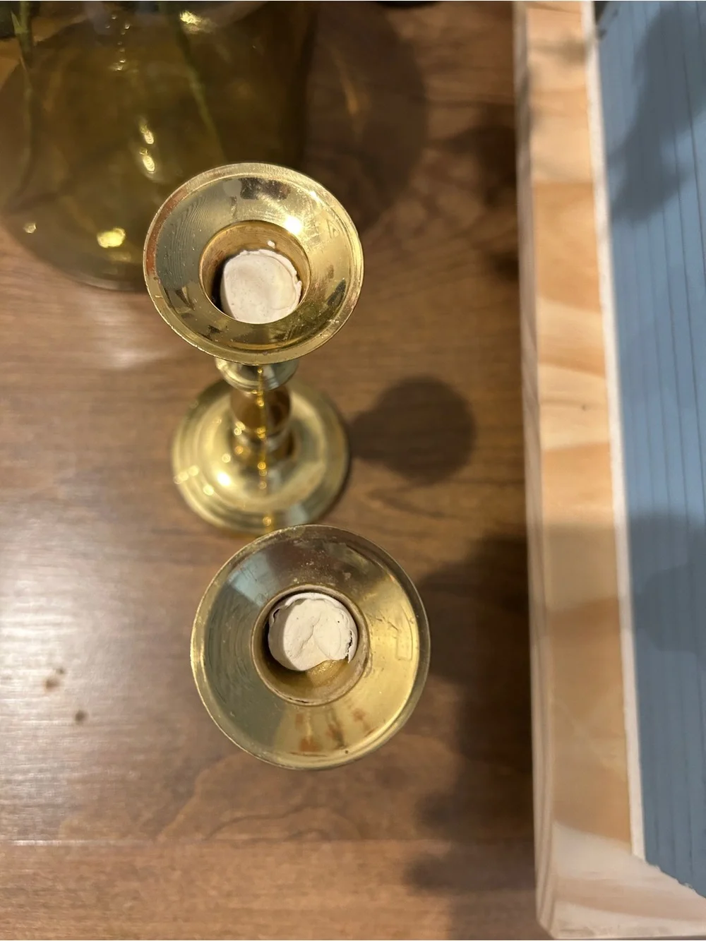 Vintage Solid Brass 7” Candlestick Holder Pair | Taper Candle Holders